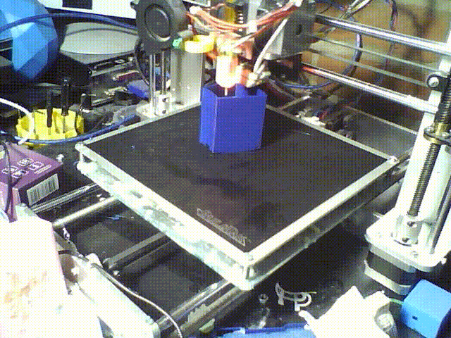 A 3D print being printed as a GIF